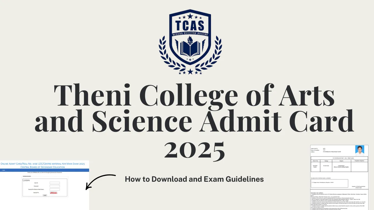 Theni College of Arts and Science Admit Card 2025