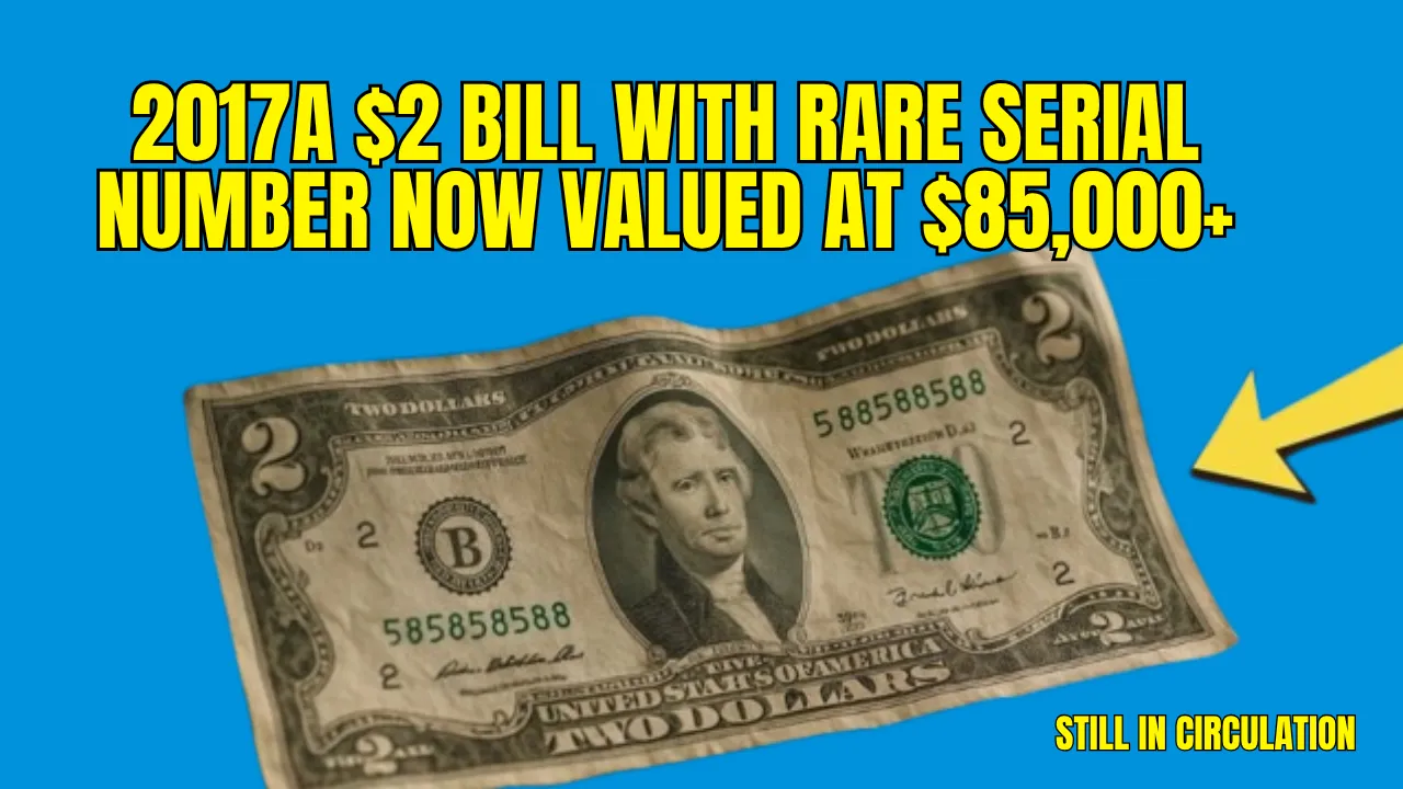 2017A $2 Bill With Rare Serial Number Now Valued at $85,000+